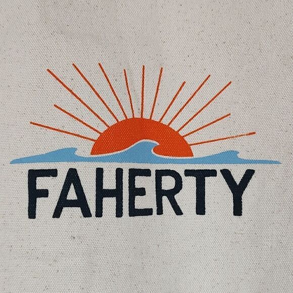 Faherty Canvas Shopping Tote Bag - Picture 10 of 10